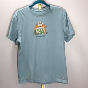 Life Is Good Daddyshack Tee Men’s M Graphic T-Shirt Blue Golf Funny Dad Gift